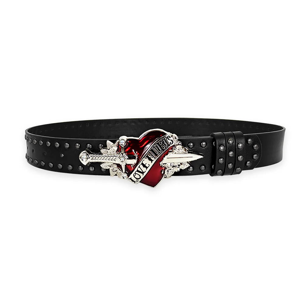 Men/Women Fashion Y2K Gothic Heart-Shaped Belt