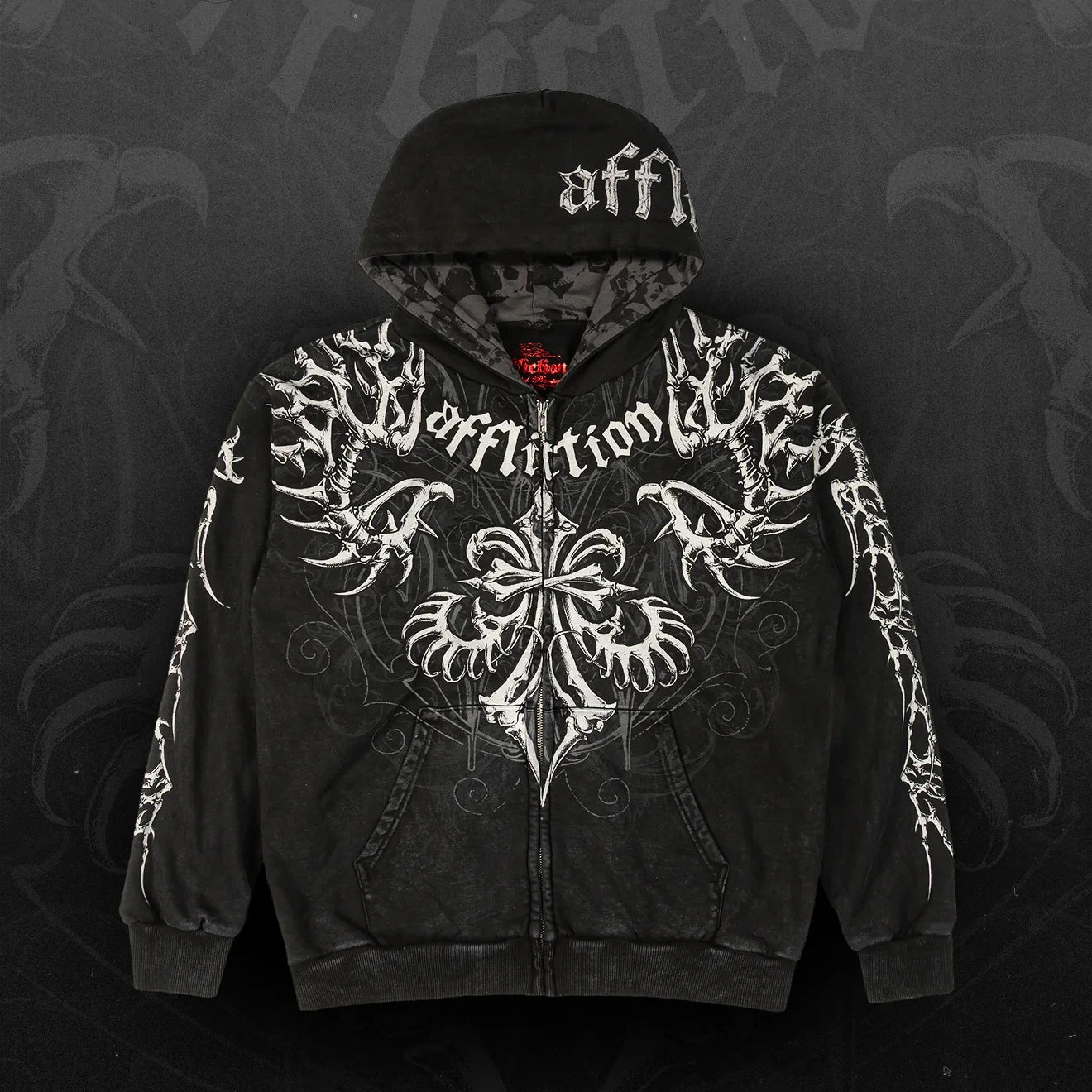 Men/Women's Y2k Vintage Skeleton Printed Zip-up Hoodie