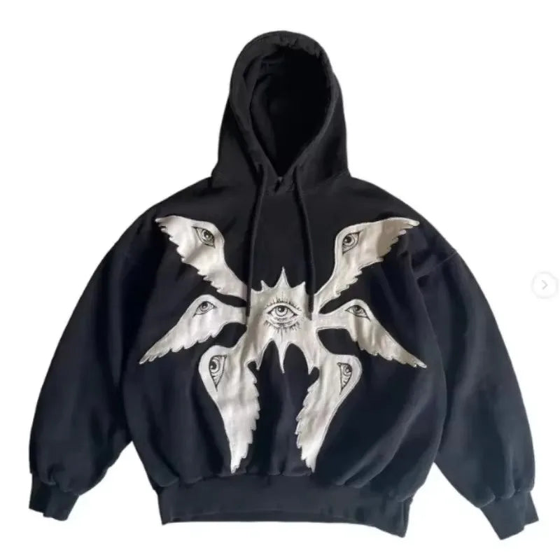 Men's Y2K Retro Skull Print Zip-up Hoodie