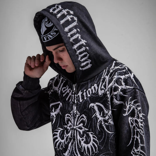 Men/Women's Y2k Vintage Skeleton Printed Zip-up Hoodie