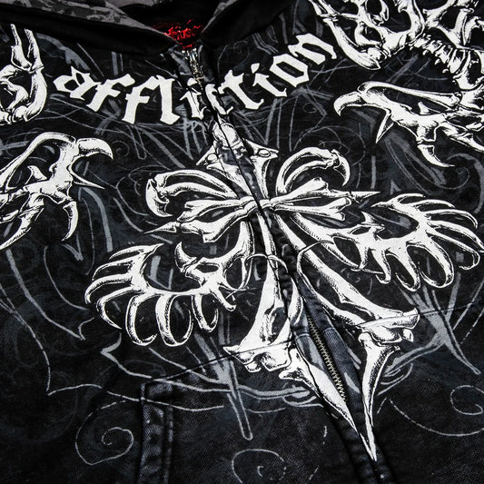 Men/Women's Y2k Vintage Skeleton Printed Zip-up Hoodie