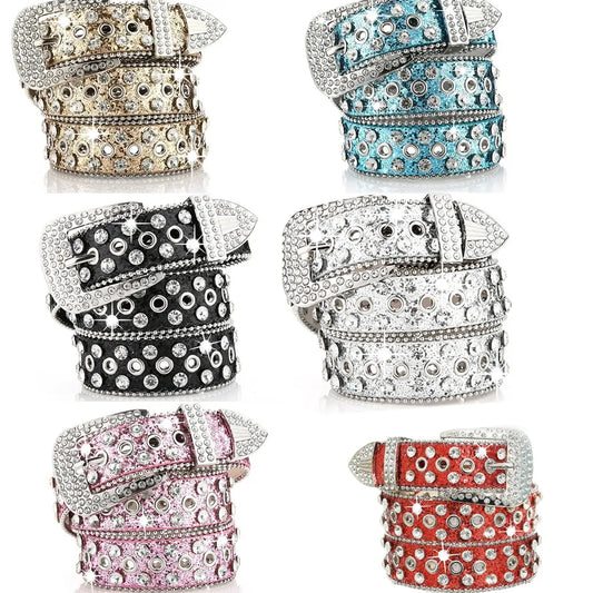 Men/Women's Y2k Rhinestone Shiny Belts