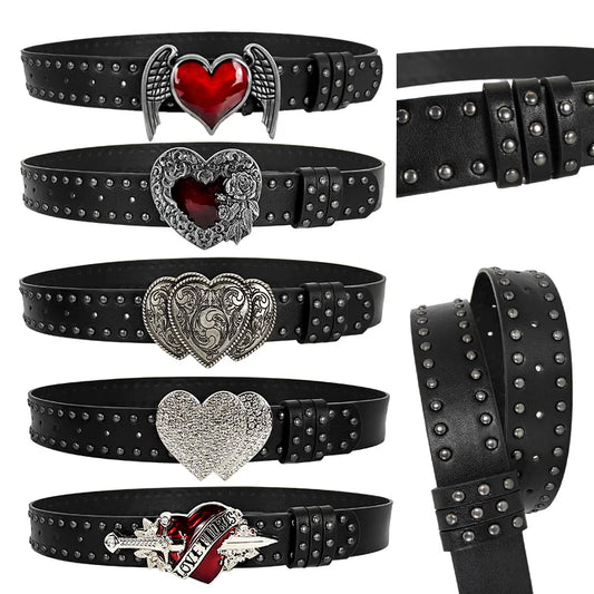 Men/Women Fashion Y2K Gothic Heart-Shaped Belt